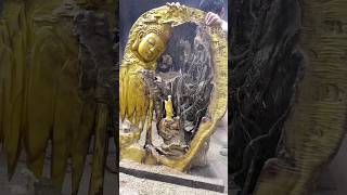 : #Woodwork #Artistry #NatureInspired #BuddhaStatue #CreativeCrafts #SculptureArt