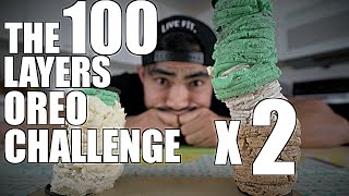 100 LAYERS OF OREO CREAM CHALLENGE X 2
