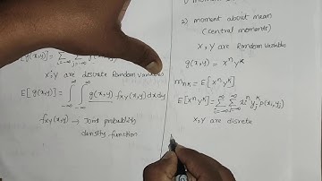 Expected value of a function of a random variable:joint moments about origin and joint central momen