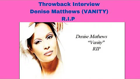 Cindy Davis Evans interviews Vanity throwback from...