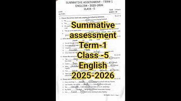 5th standard term 1 summative assessment english 2025 -2026 answers