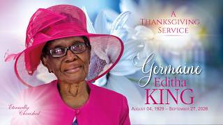 Full Celebration of Life   -  GERMAINE  EDITHA  KING News
