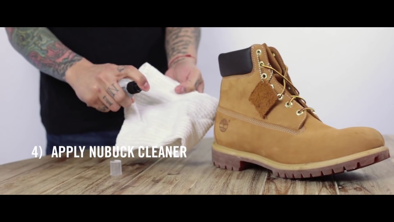 Timberland нубак арьсан гадаргыг цэвэрлэх - YouTube