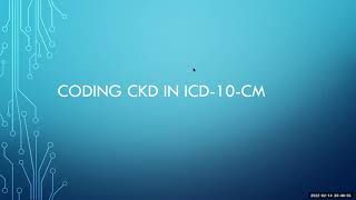 Coding CKD with Example (2022)