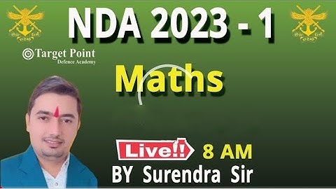 Maths | NDA 2023 - 1| Surendra Sir | Target Point Defence Academy Jaipur #ndamaths