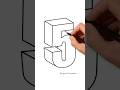 3D ÇİZİMLER, Üç Boyutlu Çizim, Sayı Çizimleri 5 #çizim #art #3d #tutorial #howtodraw