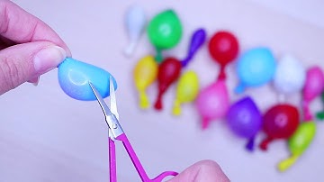 Making Slime With Mini Balloons! Original Slime, ASMR Slime,  Balloon Popping Balloon Cutting