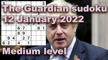 Sudoku solution – The Guardian sudoku 12 January 2022 Medium level