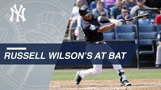 Russell Wilson bats for first time in Spring Training