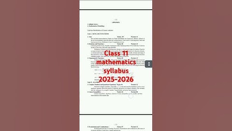 Class 11 mathsmatics syllabus 2025-2026#mathsmatics #maths #math #syllabus #hs#mathstricks