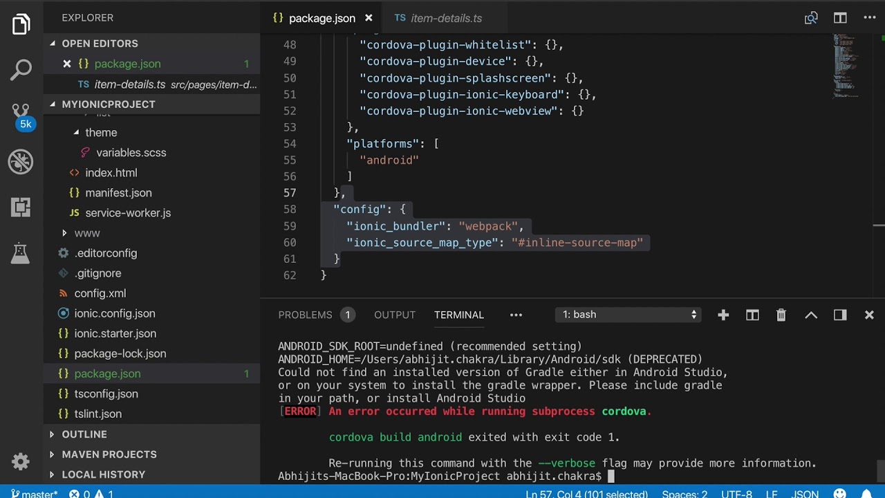 dubug ionic app ts codes on android simulator and device - YouTube