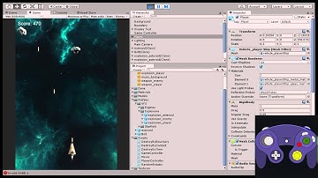 Basic Space Shooter playtest using a gamepad (Unity)