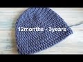 (crochet) How To - Crochet a Simple Toddler Beanie for 12 months - 3 years