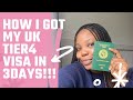 How I got my UK Tier4 visa in 3 DAYS!!!