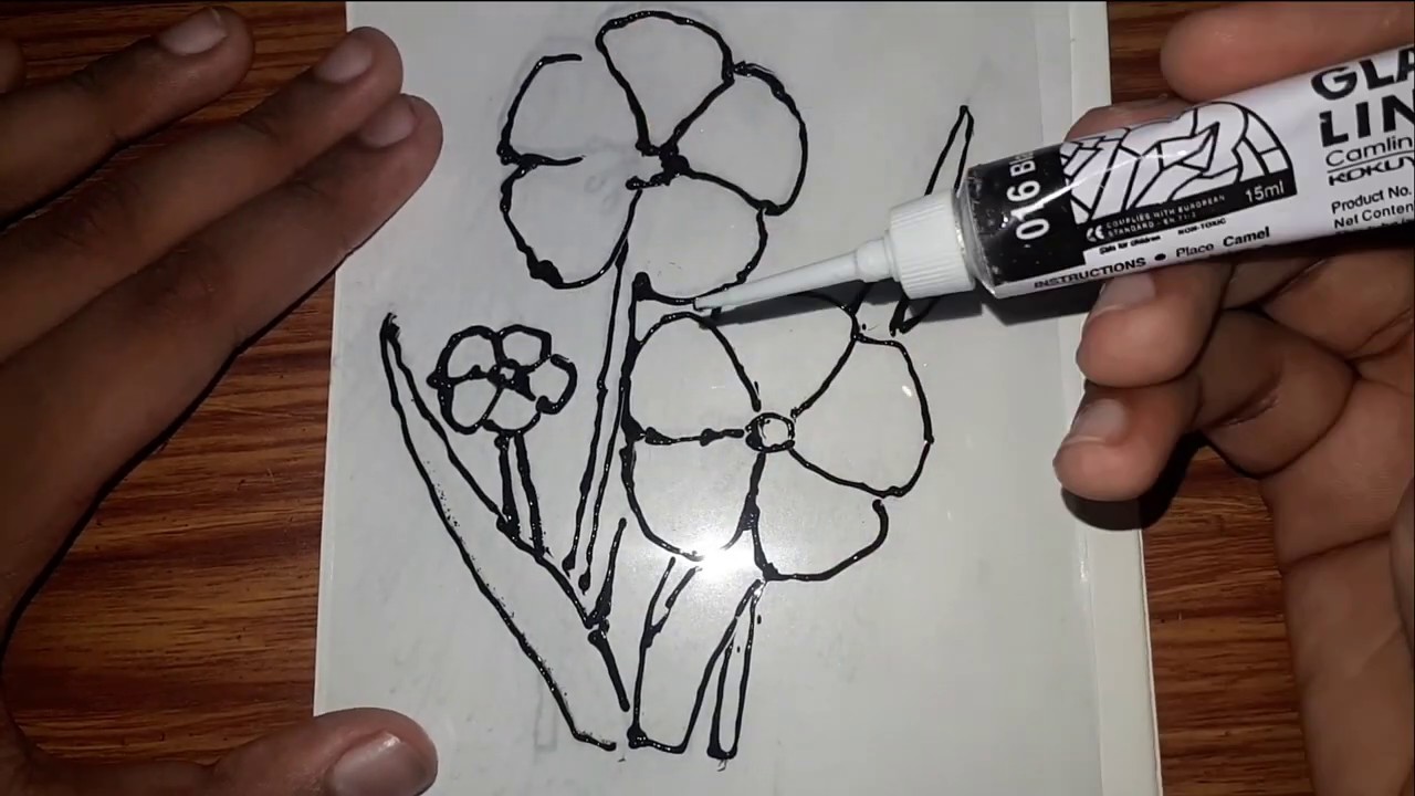 how to do glass painting of flax easy glass painting YouTube