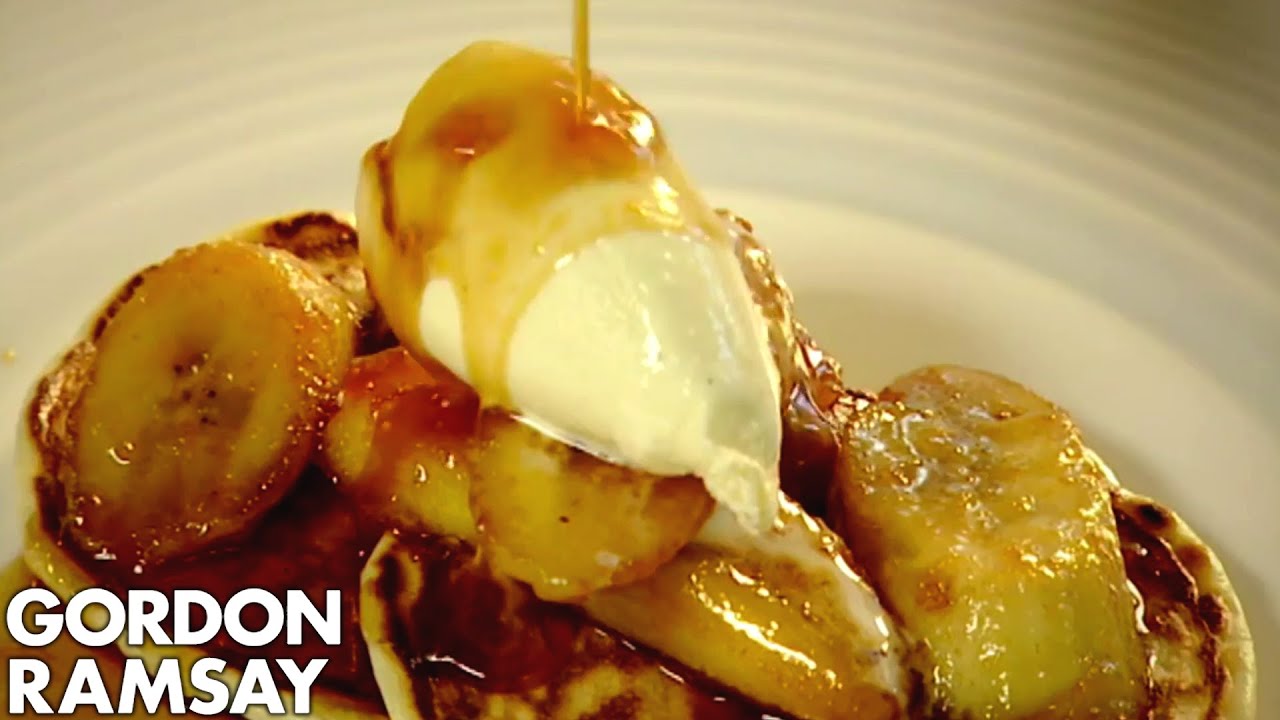 American Style Scotch Pancakes with Caramelised Bananas | Gordon Ramsay