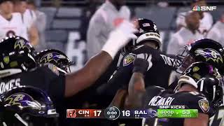 JUSTIN TUCKER GAME WINNING FIELD GOAL VS BENGALS