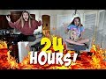 Floor is Lava 24 HOURS ... Bad Idea! | Taylor & Vanessa
