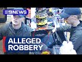 CCTV captures man allegedly pulling knife on store assistant | 9 News Australia