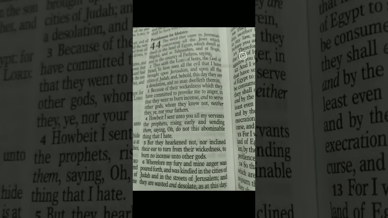 PUNISHMENT FOR IDOLATRY JEREMIAH 44 1 6 Inspiration