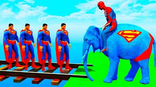 GTA 5 Crazy Ragdolls | Spiderman On Rainbow Spiders Bridge (Spiderman Fails Shark Jumps)