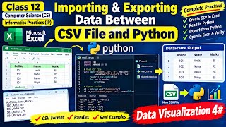 CSV File in Python | Import & Export Data | Class 12 CS & IP | Data Visualization 4#