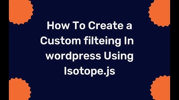 In this video, I will show you how to implement Isotope.js in Wordpress.