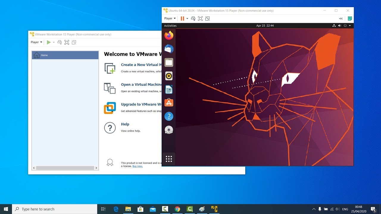 ติด ตั้ง ubuntu  2022  How to Install Ubuntu 20.04 LTS on VMware Workstation Player On Windows 10
