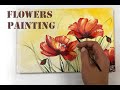 Flowers painting on canvas/ Demo /Acrylic Technique on canvas by Julia Kotenko