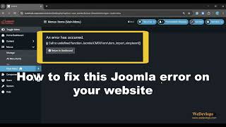 How to fix this Joomla error on your website.