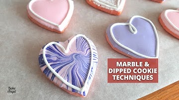 Marble and Dipped Cookies | Beginners Royal Icing Technique