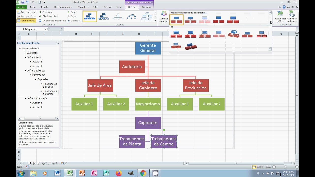 Insertar Organigramas en Microsoft Excel - YouTube