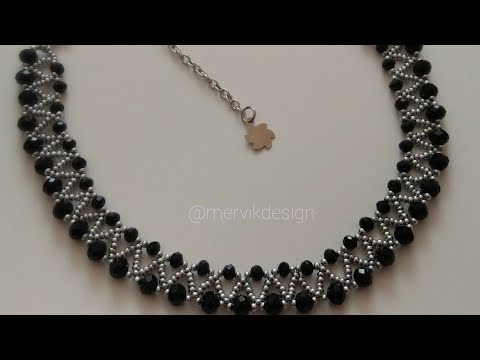 Kristal Boncuklu Zarif Kolye Yapımı || Making Beaded Elegant Necklace