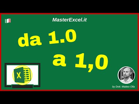 Video: In excel cambiare la virgola in punto?