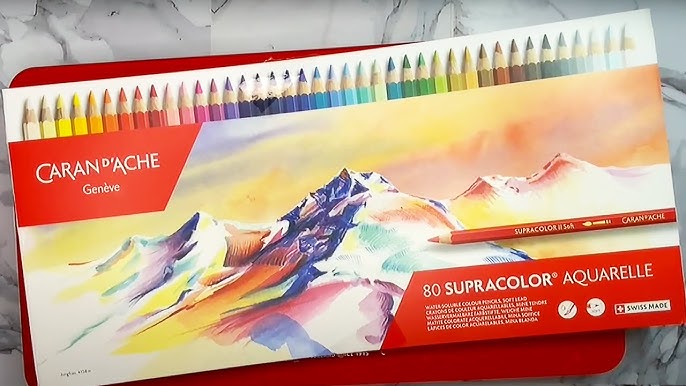 Caran d'Ache - Prismalo Watercolor Pencils - swatch. test and comparison to  Supracolor pencils 