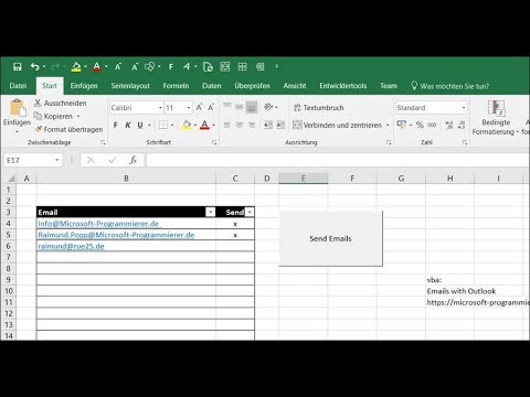 Automatisch Emails aus Excel heraus versenden mit Outlook