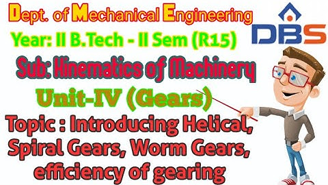 Kinematics of Machinery - Unit-IV Gears (Part 6)