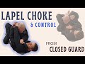 Awesome lapel control in bjj closed guard  finish with a super tight choke