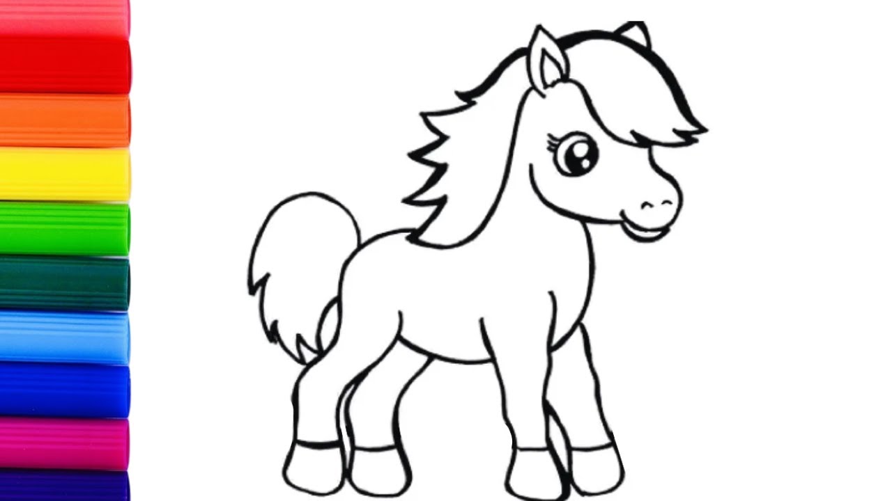Cute Horse Drawing, Painting and Coloring for kids & toddlers_Child Art ...