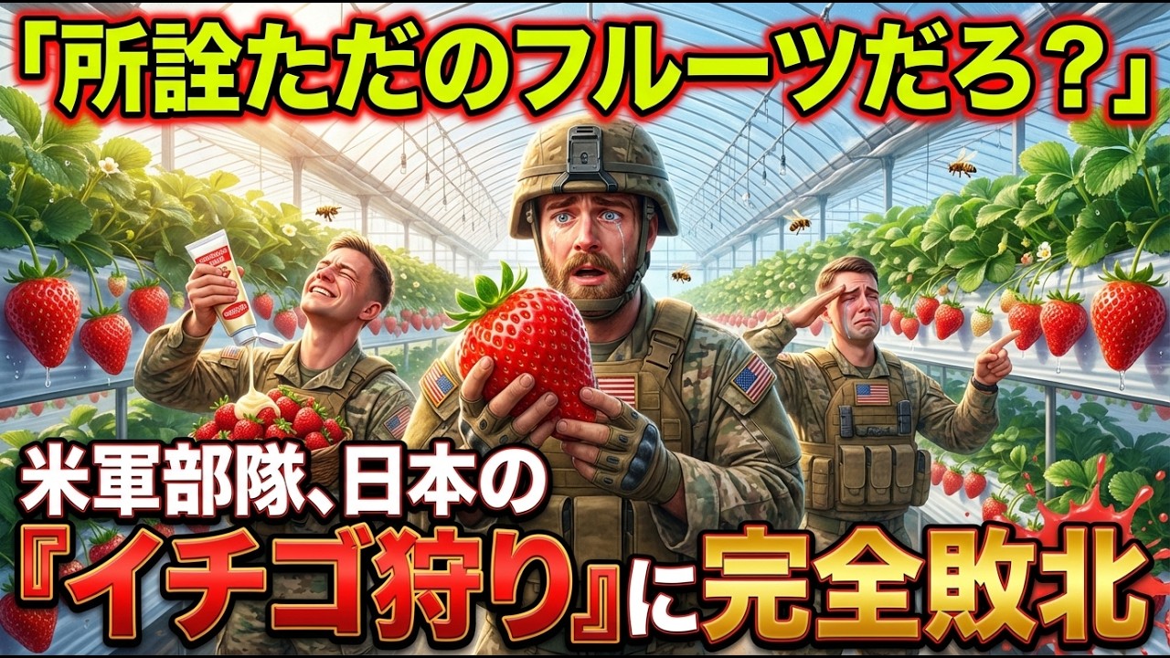 【海外の反応】米軍曹「所詮ただのフルーツだろ？」日本の『いちご狩り』を甘く見ていた米軍が、規格外の“あまおう”に陥落