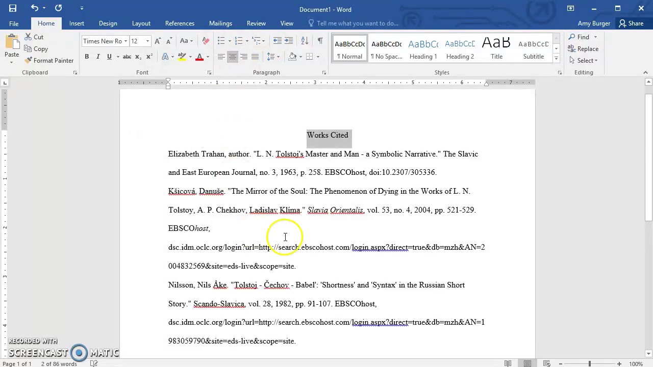 Formatting an MLA 10th edition Works Cited page (current for 10)