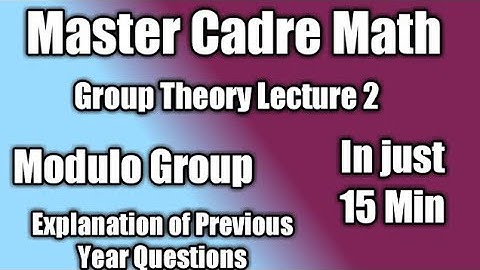 Group Theory  Questions with Solutions || lecture 2 ||Master Cadre Math Preparation Notes ||PGT Math