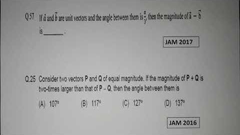Vector algebra | Problem 2 | IIT JAM BT 2017 solved | Qs. no. 57