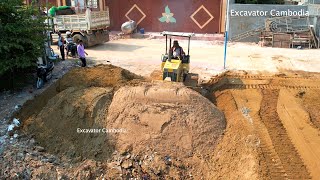 Wonderful Plan Filling Land By Operator Skill D20P Chhus Pushing Soil And 5Ton Truck Unloading Soil