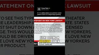 NY AG **Letitia James** sues prediction market platform Kalshi over alleged illegal gambling.