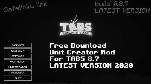 TABS UnitCreator Mod TABS 8.7 | Mod by MidnightCow (Updated link)
