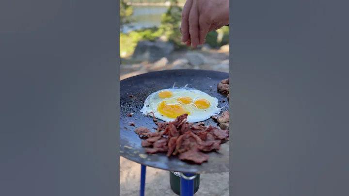 Breakfast burritos at the lake #cooking #camping #shorts