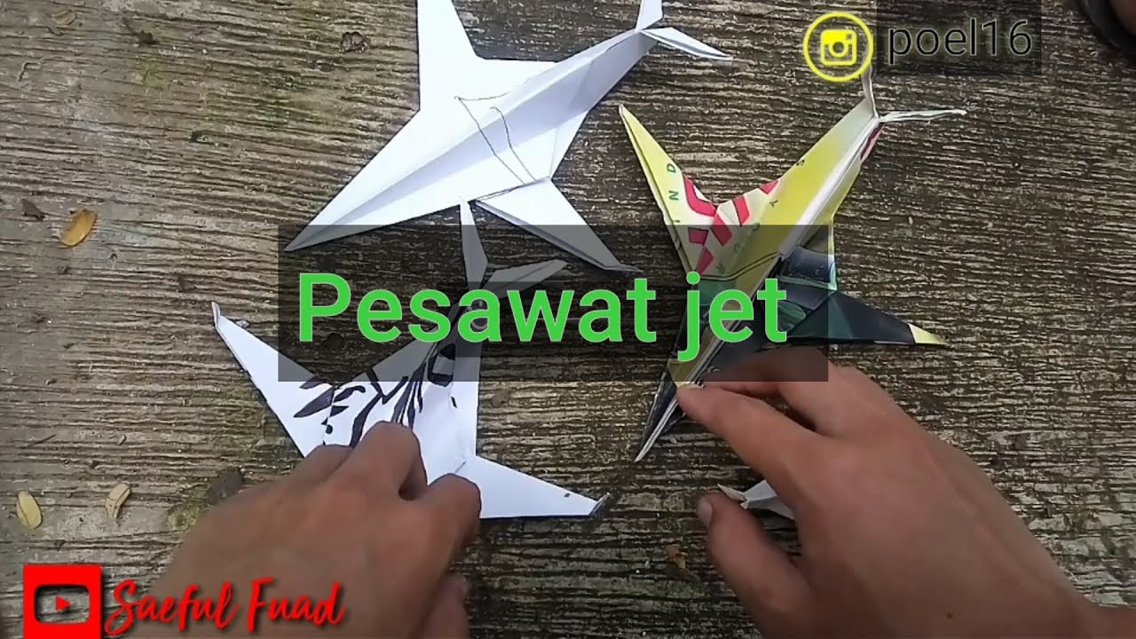 Membuat origami pesawat jet dari kertas kerajinan kertas 