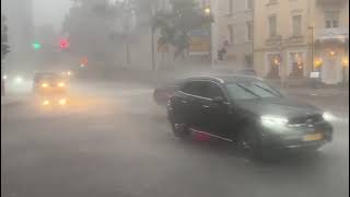 In Bonneweg ist der Regen um kurz vor halb 8 am Montagabend angekommen.