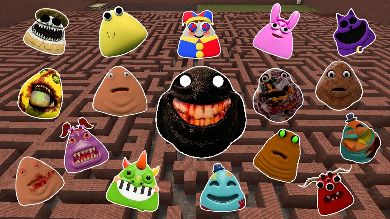 🏙️DESTROY ALL NEW 3D POU BOU'S REVENGE & ITALIAN BRAINROT FAMILY in MAZE Garry's Mod???!!!!